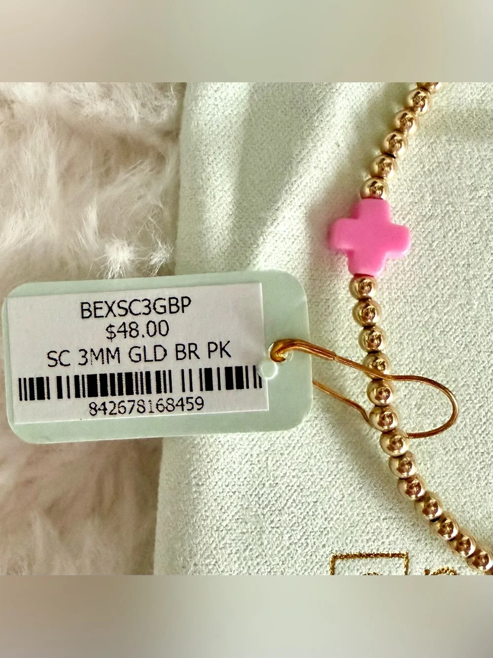 Enewton Extends bright pink signature cross gold filled bracelet NWT